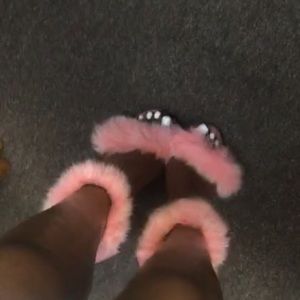 Pink Faux Fur heels